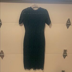 Just Me Black Lace Midi Dress